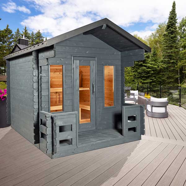 Dundalk LeisureCraft CT Georgian 2-6 Person Cabin Sauna with Porch CTC88PW