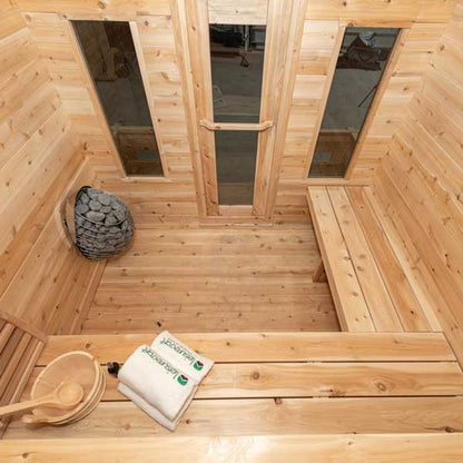 Dundalk LeisureCraft CT Georgian 2-6 Person Cabin Sauna with Porch CTC88PW