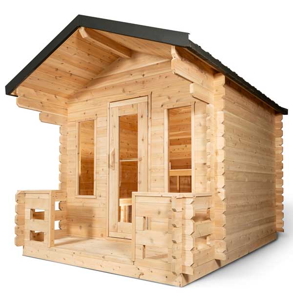 Dundalk LeisureCraft CT Georgian 2-6 Person Cabin Sauna with Porch CTC88PW