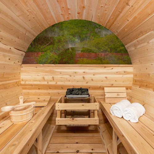 Dundalk LeisureCraft Tranquility MP 4-5 Person Barrel Sauna CTC2345MPW